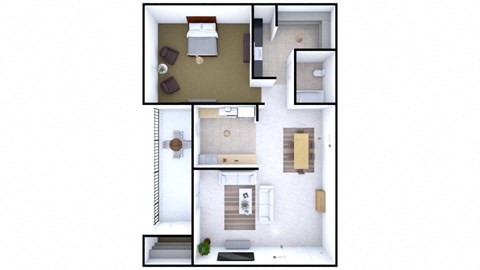 Floor plan for 1 bed, 1 bath, 850 sqft